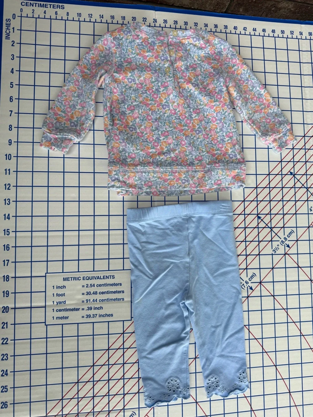 Ralph Lauren Pastel Floral Top with Light Blue Leggings